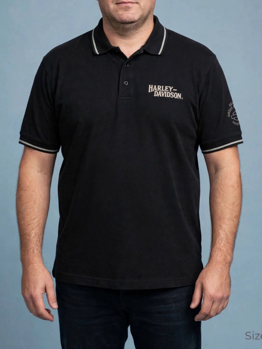 Harley-Davidson Men’s Black Polo Shirt XXL Pit 23” Length 29”